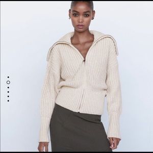 ZARA Zip Up Knit Jacket